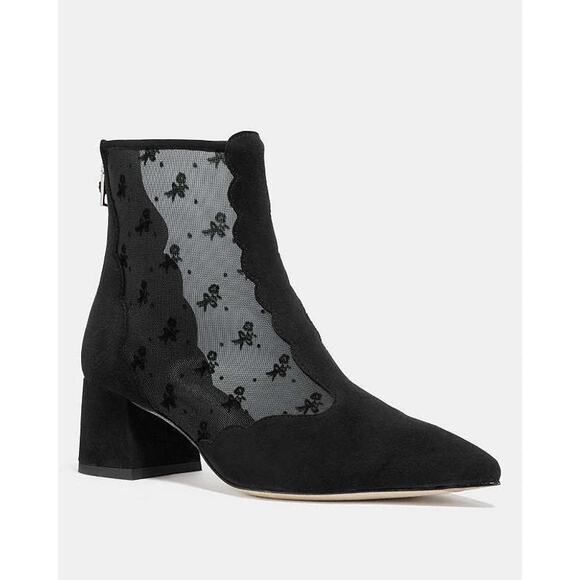 Coach Skyler Ankle Bootie With Tea Rose Mesh Size 8 - Picture 1 of 15